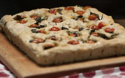 Falsa focaccia con harina de garbanzos